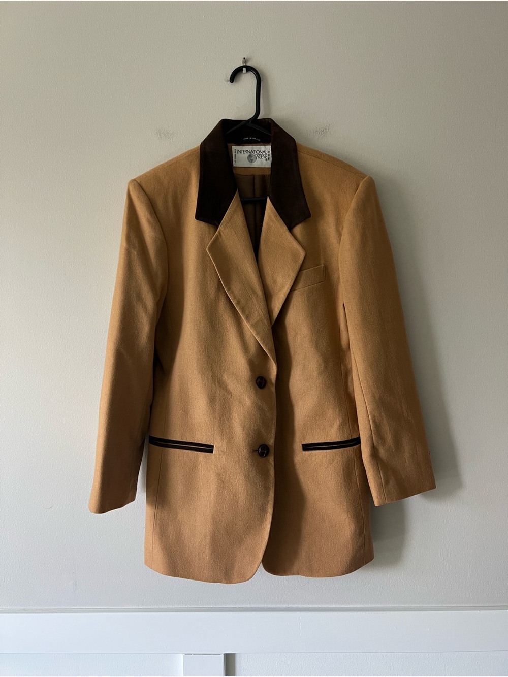 Vintage International Scene Camel Wool Equestrian Blazer Jacket 5/6